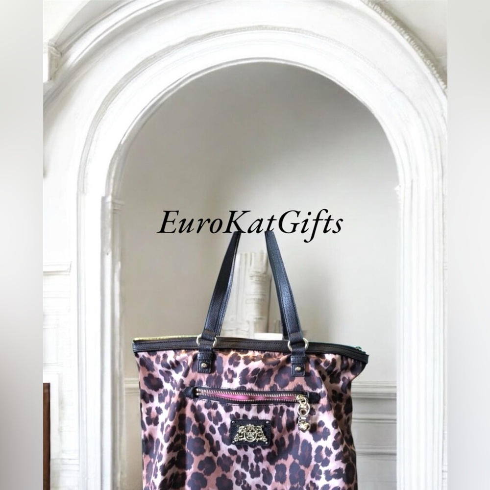 Juicy Couture Brown Black Leopard Tote Bag Excellent Pre loved condition EUC